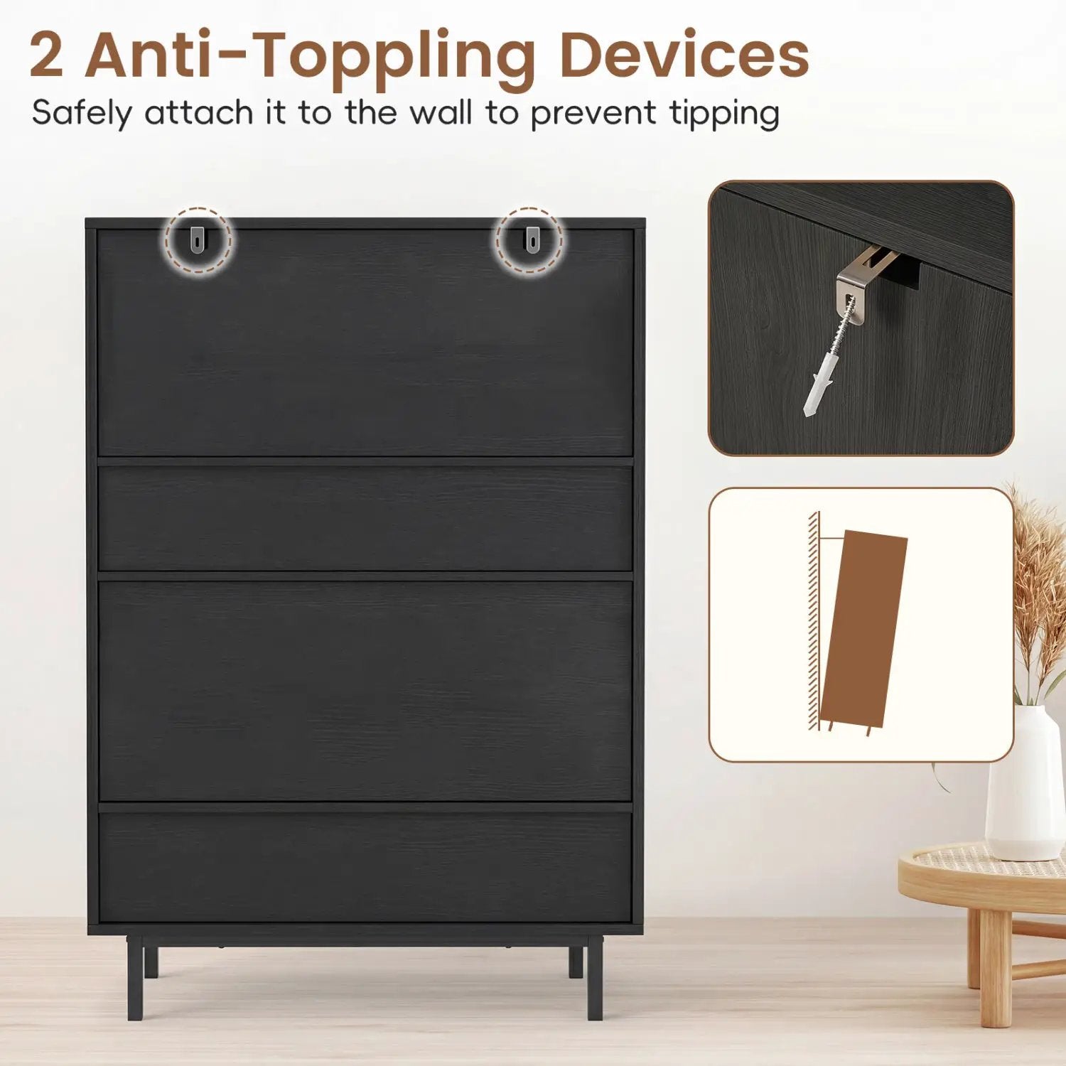 6-Tier Tall Shoe Cabinet with Double Doors - 43 Inch by DirectDeals
