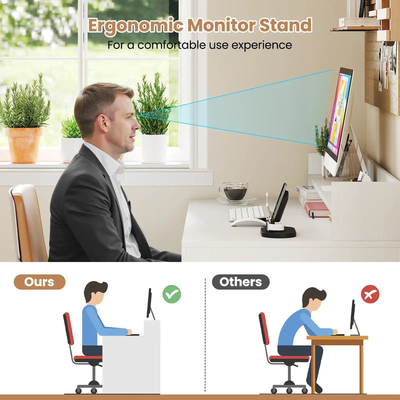 43 Inch Computer Desk with Power Outlets and 2 Bookcases-White by DirectDeals