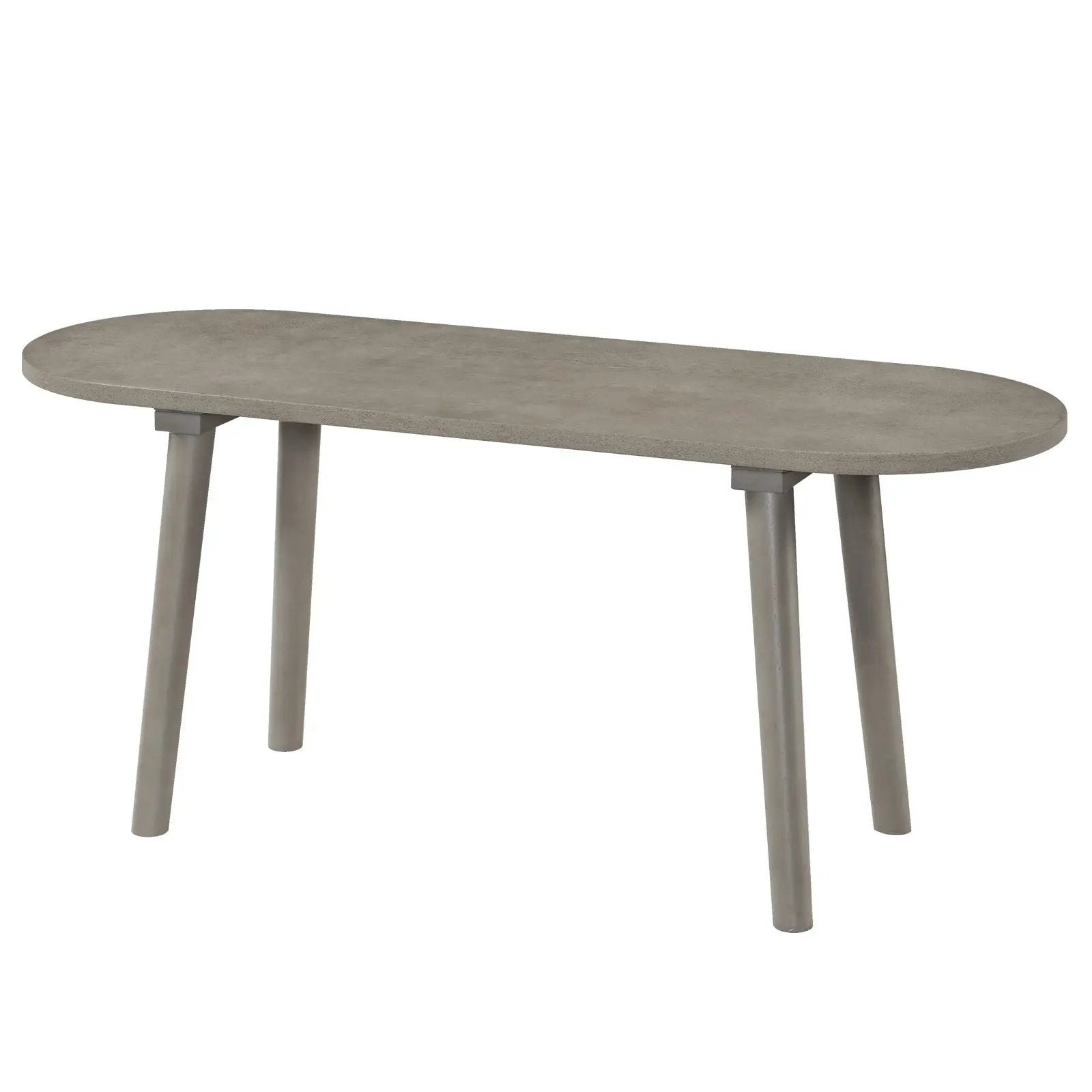 43 Inch Solid Wood Farmhouse Dining Bench Rustic Wooden Entryway Bench with Rubber Wood Legs-Gray by DirectDeals