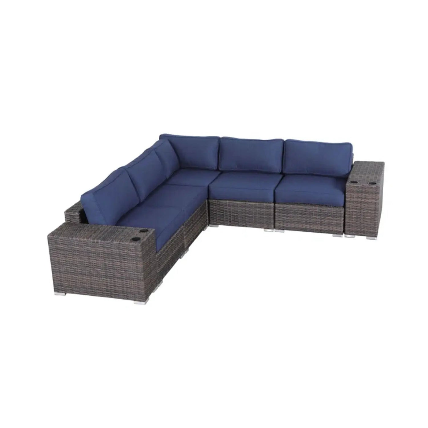 Modern Rattan Wicker Seating Group With Cushions by HouseOfZazla