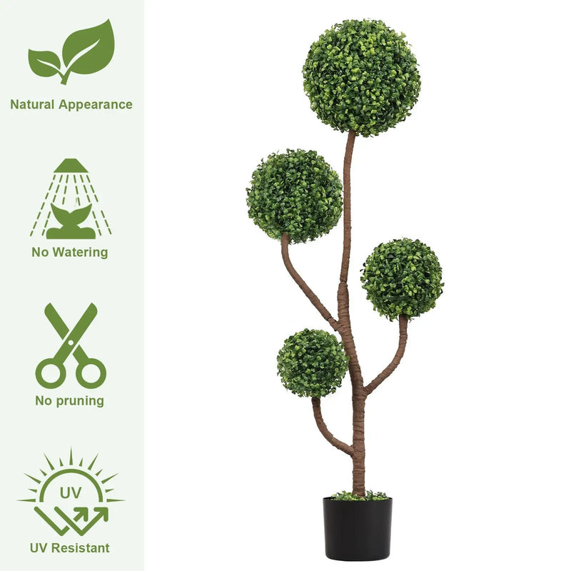4ft Tall Artificial Boxwood Topiary Tree by HouseOfZazla