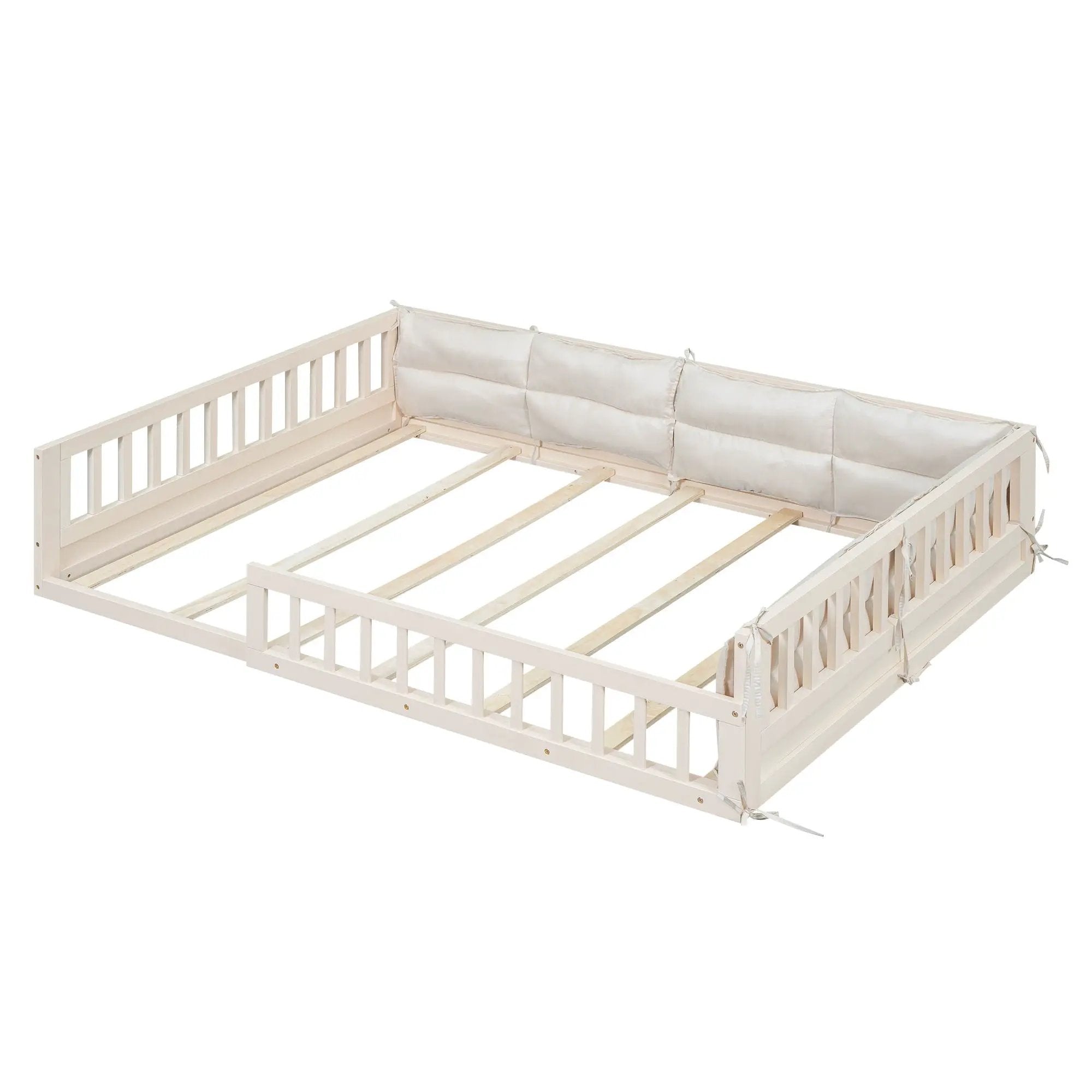 Upholstered Platform Bed With Guardrail And Pillow by Unique Piece Furniture