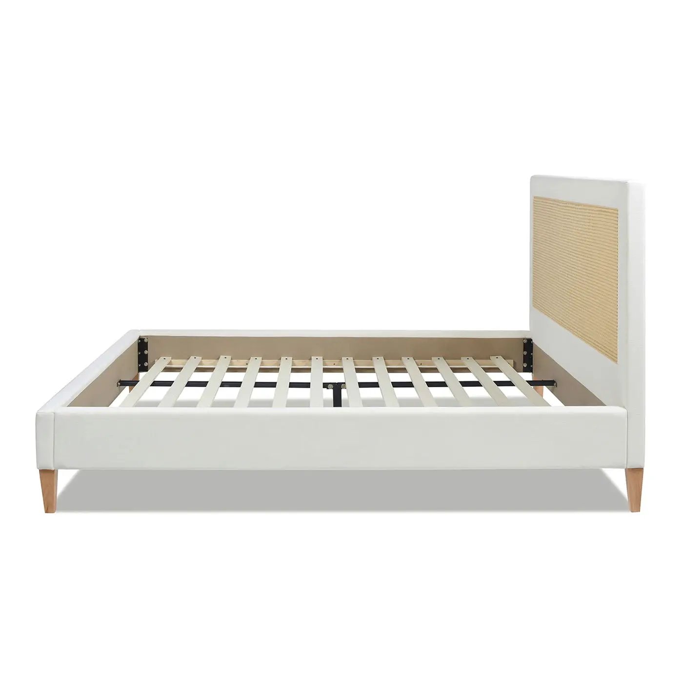 Haley - Upholstered Cane Back Platform Bed by HouseOfZazla