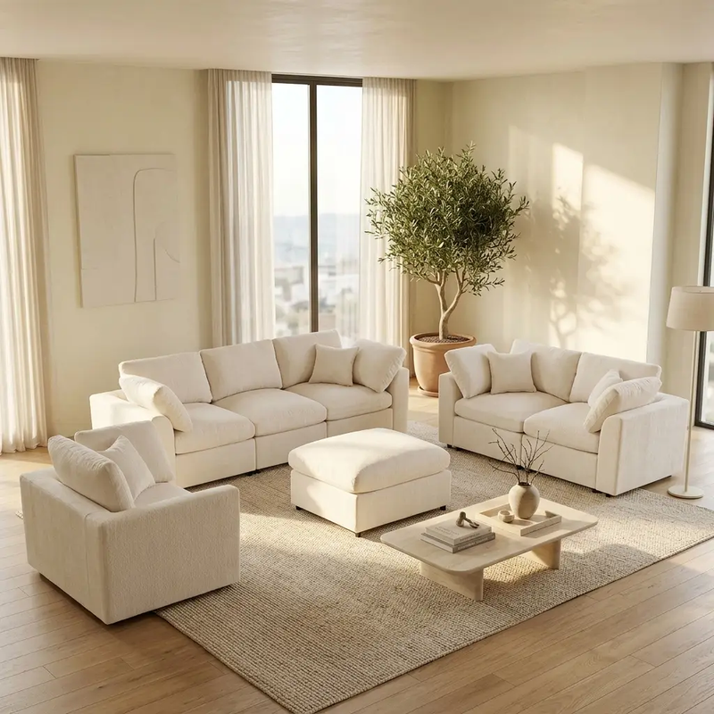 U-Style 4-Piece Modular Sofa Set by HouseOfZazla