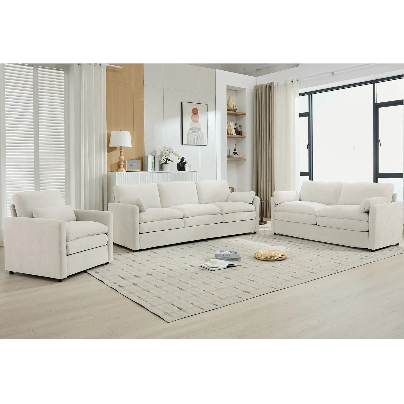 Cozy Upholstered Sofa Set For Living Room by HouseOfZazla