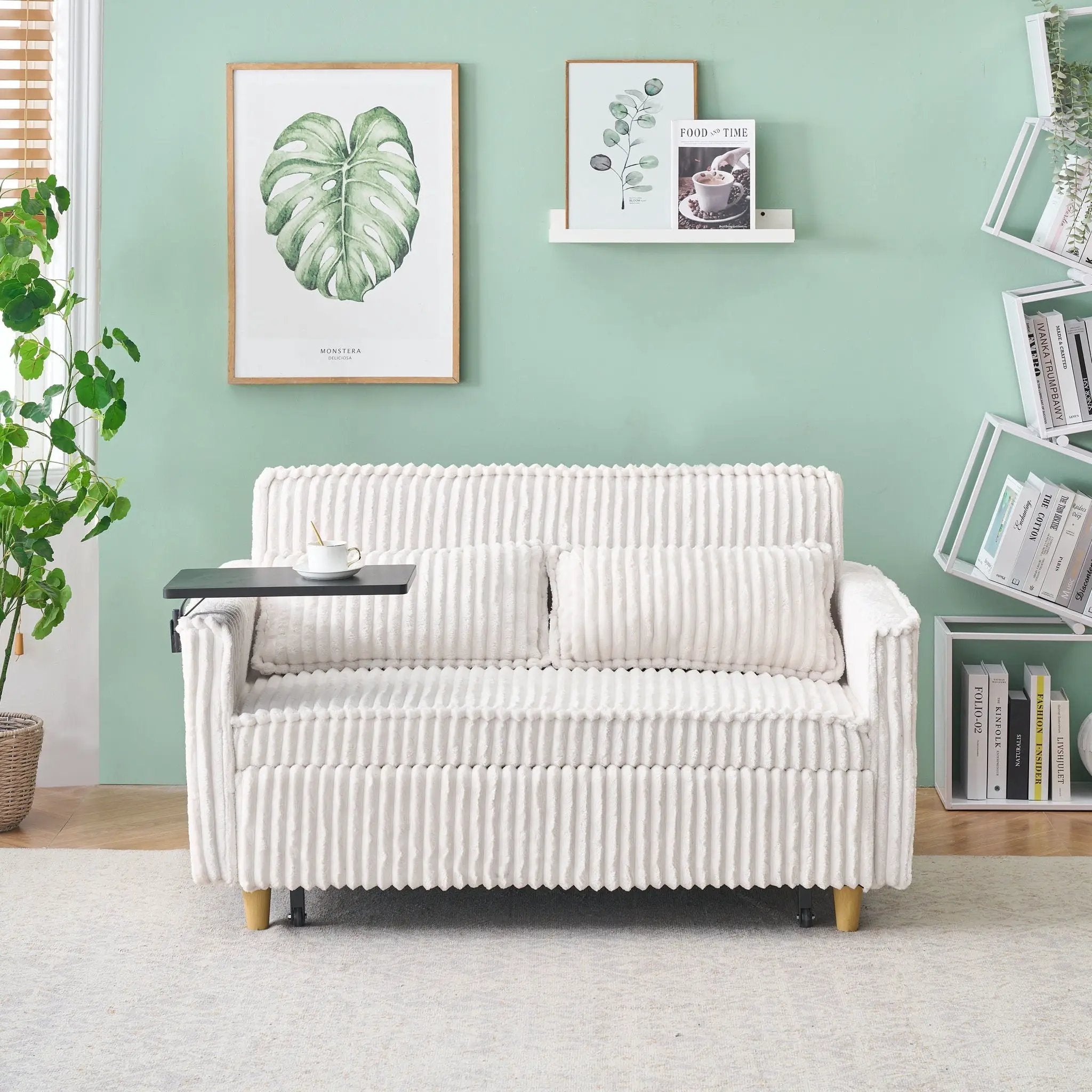 Pull Out Sofa With Movable Tabletop And USB Ports by Unique Piece Furniture