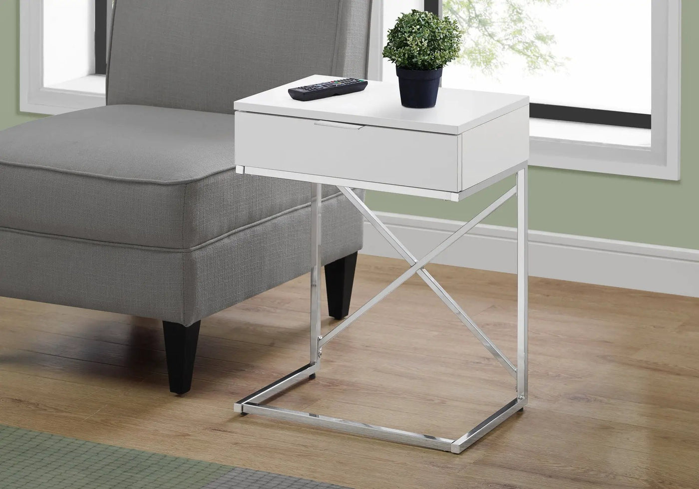 Accent Side Table with Storage Drawer, Spacious Tabletop, Contemporary Design by HouseOfZazla