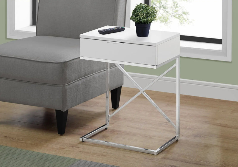 Accent Side Table with Storage Drawer, Spacious Tabletop, Contemporary Design by HouseOfZazla