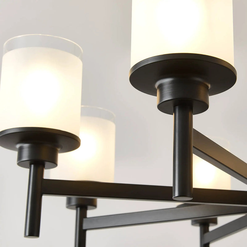 8-Light Frosted Glass Farmhouse Chandelier by HouseOfZazla