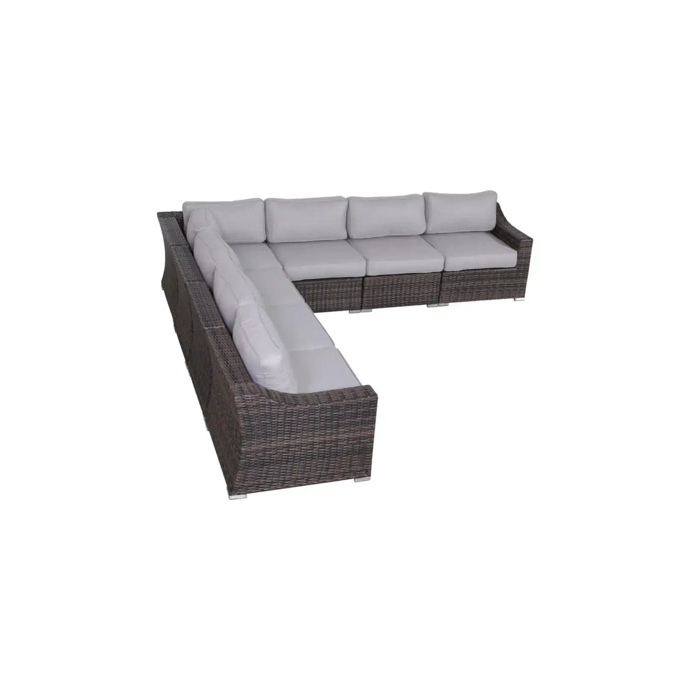 Contemporary Outdoor Rattan Wicker Sectional Seating Group With Cushions by Unique Piece Furniture