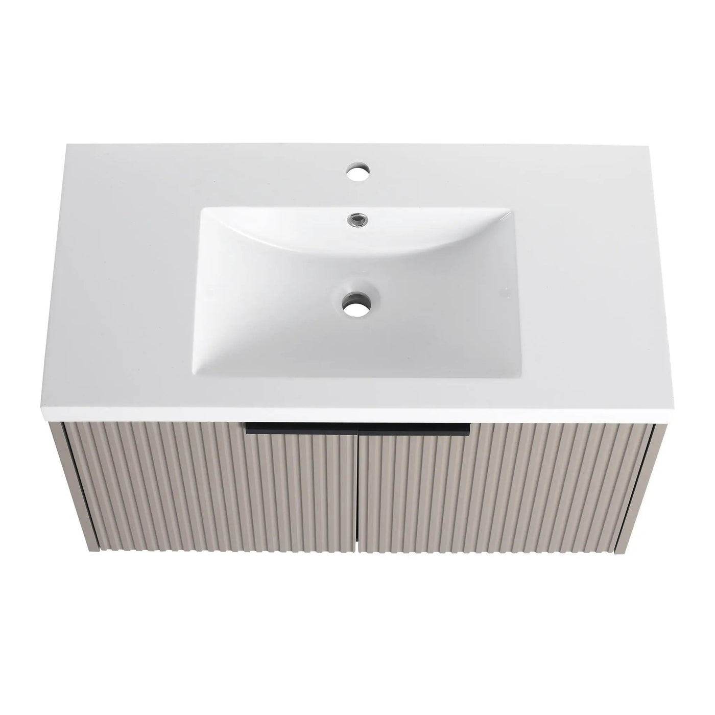 Contemporary Wall Mounted Bathroom Vanity With Resin Double Sink by HouseOfZazla