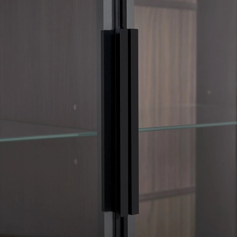 Modern Minimalist Style LED Curio Cabinet With Tempered Glass Door, Metal Legs by HouseOfZazla
