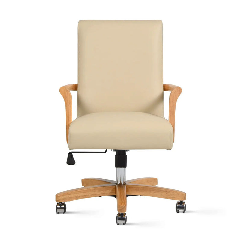 Dumont - Modern Farmhouse High Back Executive Home Office Chair - Neutral Cream Beige / Natural by HouseOfZazla