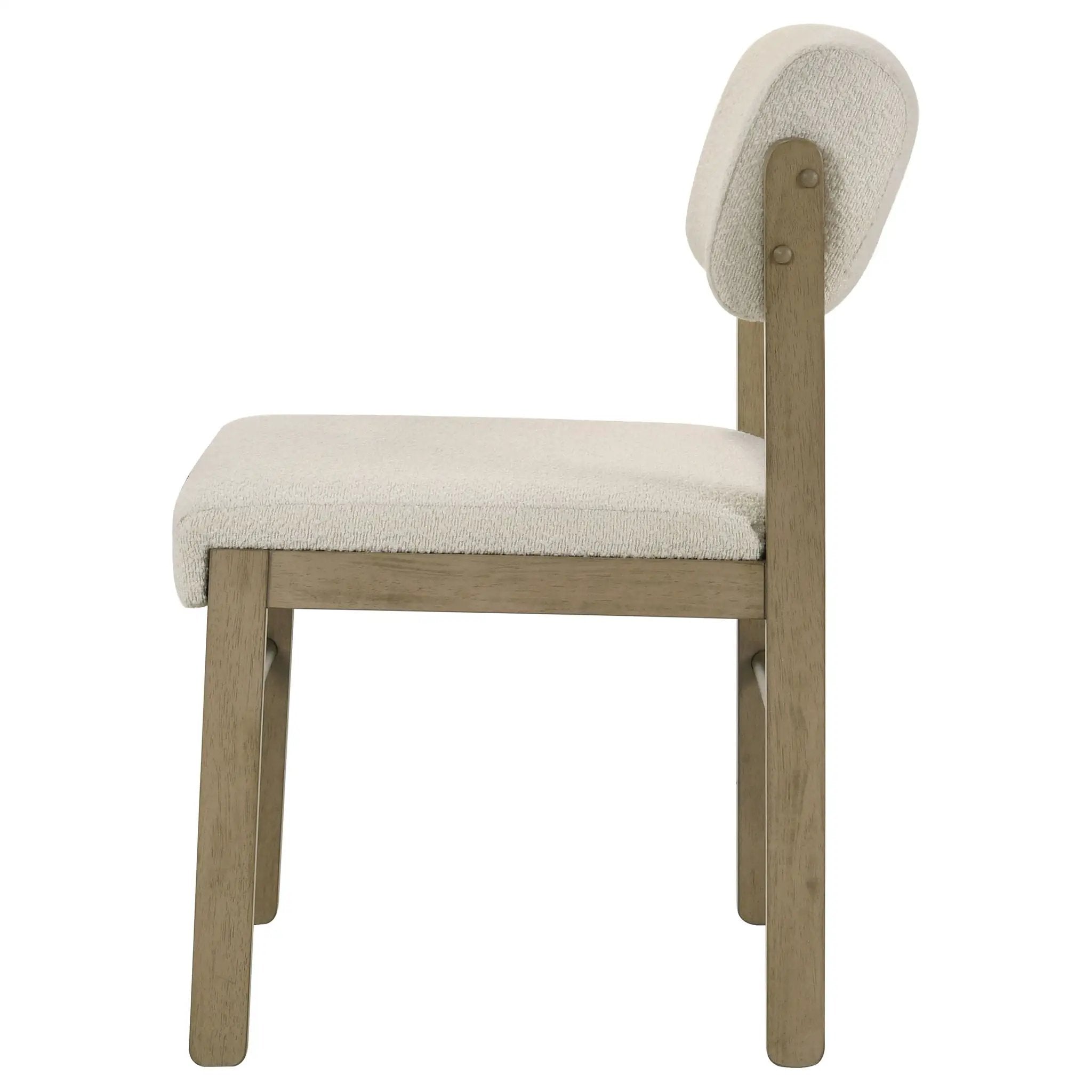 Kehoe Upholstered Dining Side Chair Cream and Natural Oak (Set of 2) by Unique Piece Furniture