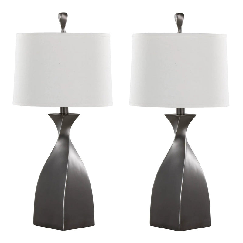 Curvo - Contemporary Polyresin Table Lamp (Set of 2) by HouseOfZazla