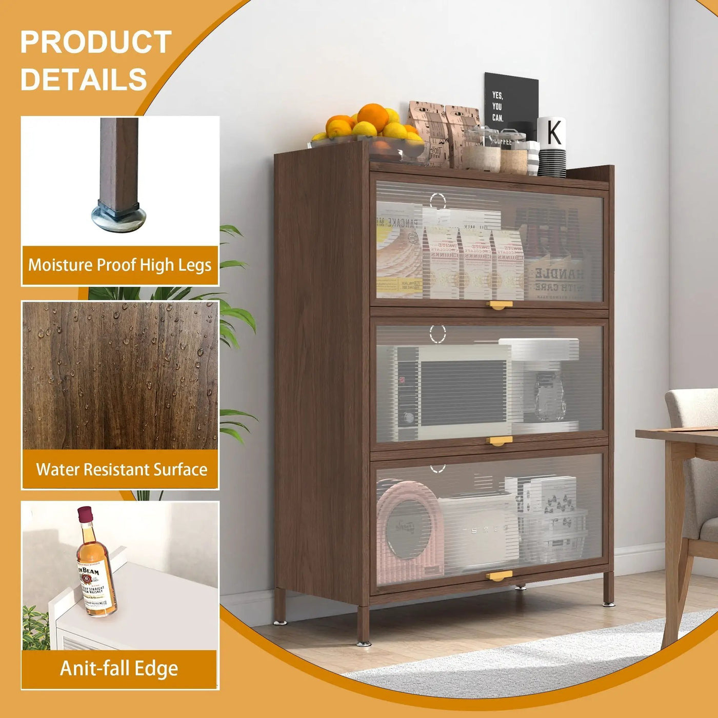 Flip Doors Cabinet, With Ample Storage Space by HouseOfZazla