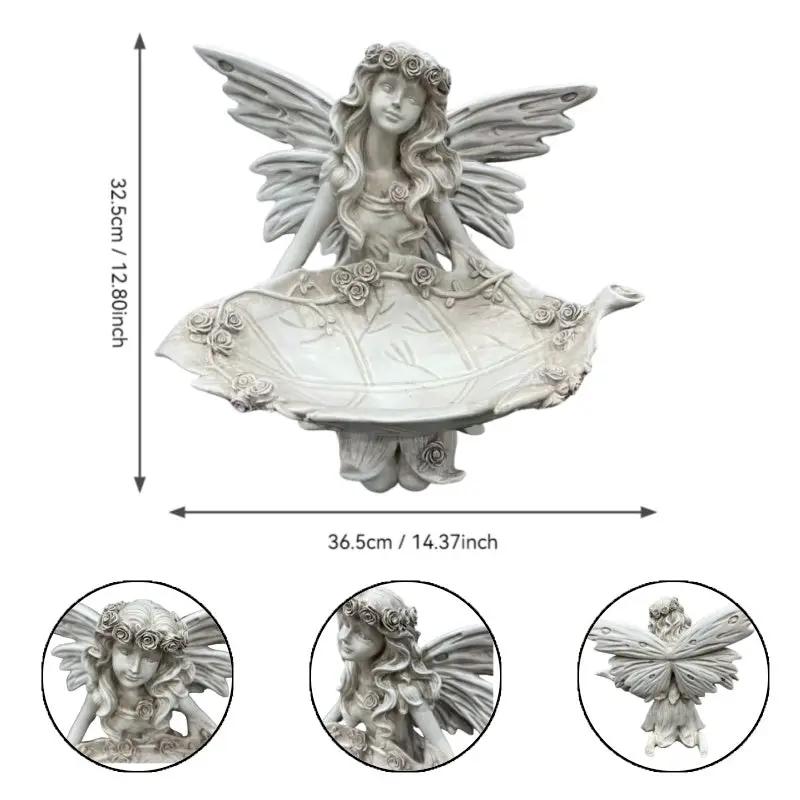 12.80" High Garden Fairy Figurine with Leaf Tray by HouseOfZazla