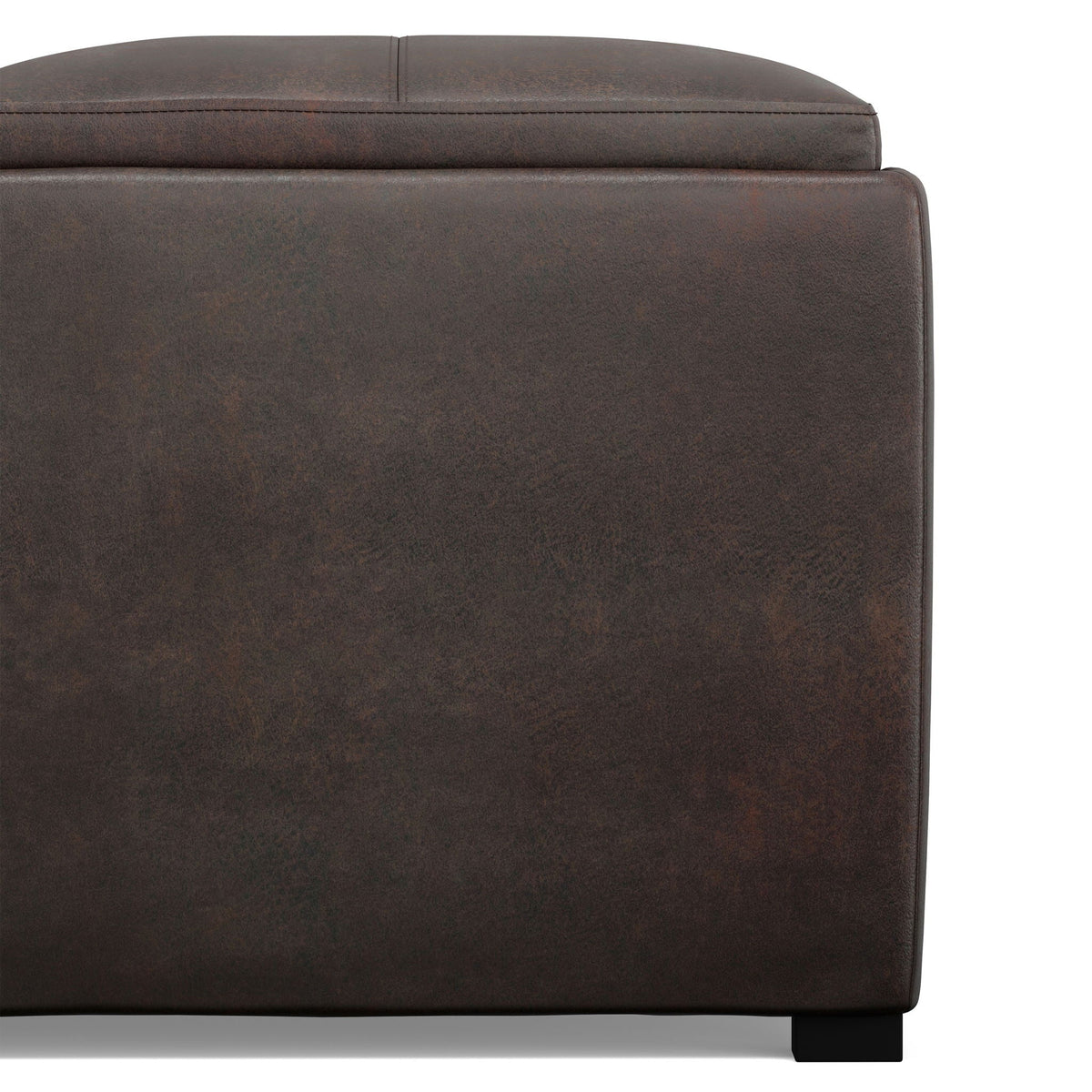 Upholstered Square Coffee Table Storage Ottoman with Flip Serving Trays - Black or Dark Brown, photo 7 of 16