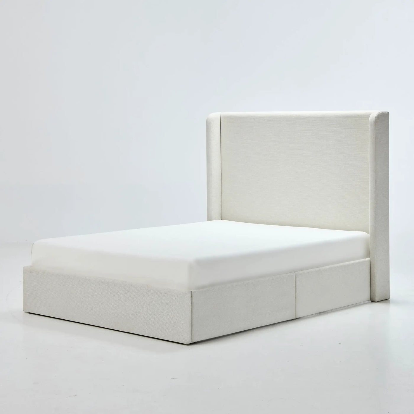 Carmen - Minimalist Upholstered Wingback Bed Frame With High Headboard by HouseOfZazla