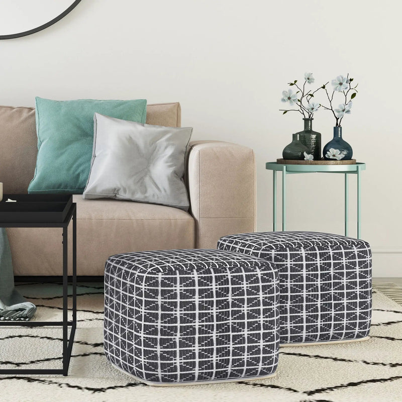 Noreen - Upholstered Square Pouf by HouseOfZazla