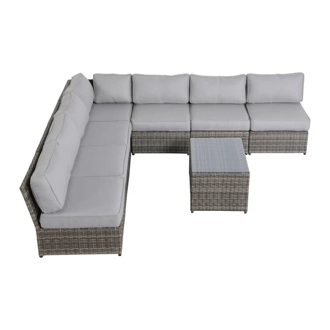 Comfortable Modern Patio Rattan Sectional Set With Cushions by Unique Piece Furniture