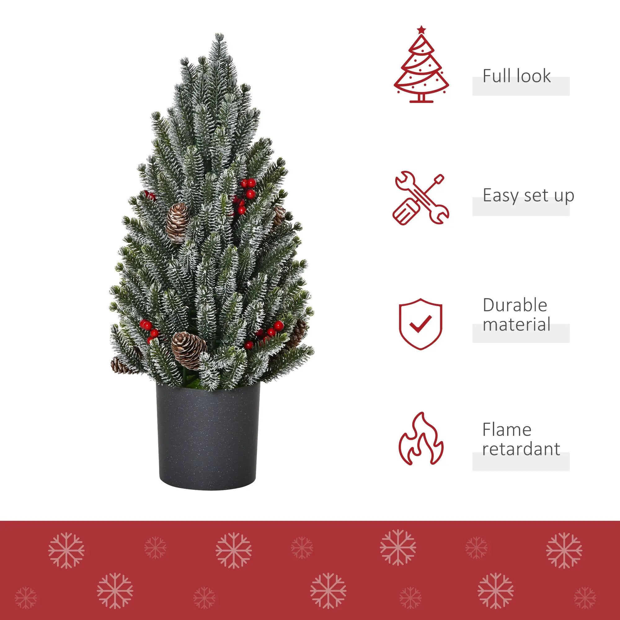 HOMCOM 18" Tall Unlit Miniature Snow-Flocked Tabletop Christmas Tree by HouseOfZazla