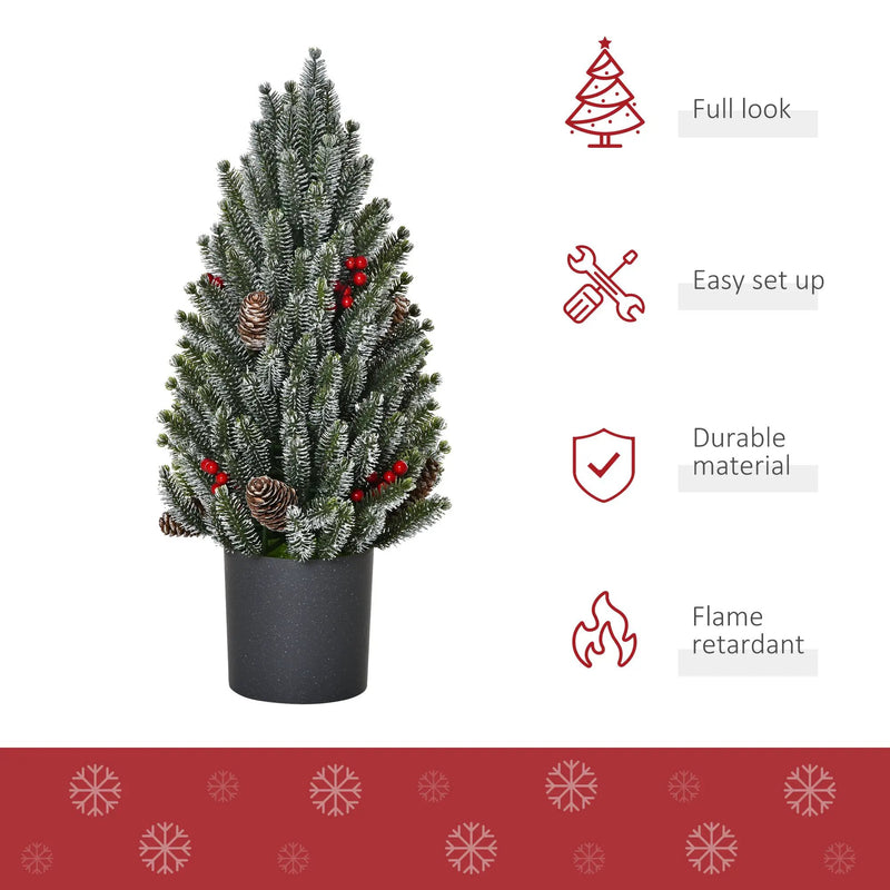 HOMCOM 18" Tall Unlit Miniature Snow-Flocked Tabletop Christmas Tree by HouseOfZazla