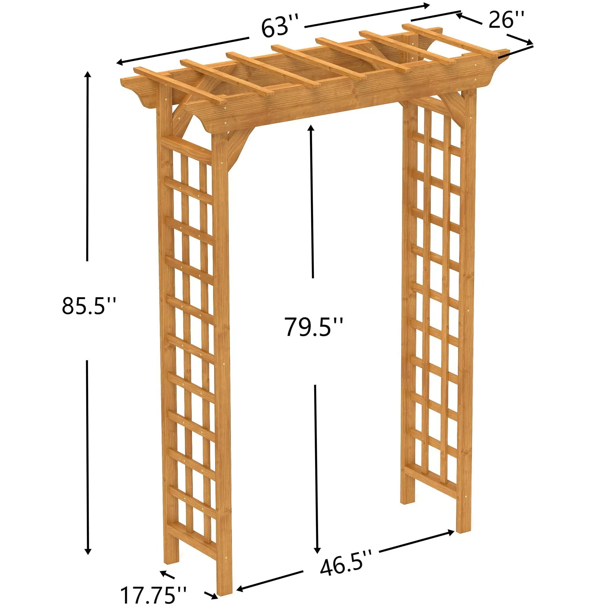 Arbor, Wedding Arch For Ceremony, Trellis For Plant Climbing, Christmas Decor Pergola For Garden Backyard - Yellow by Unique Piece Furniture