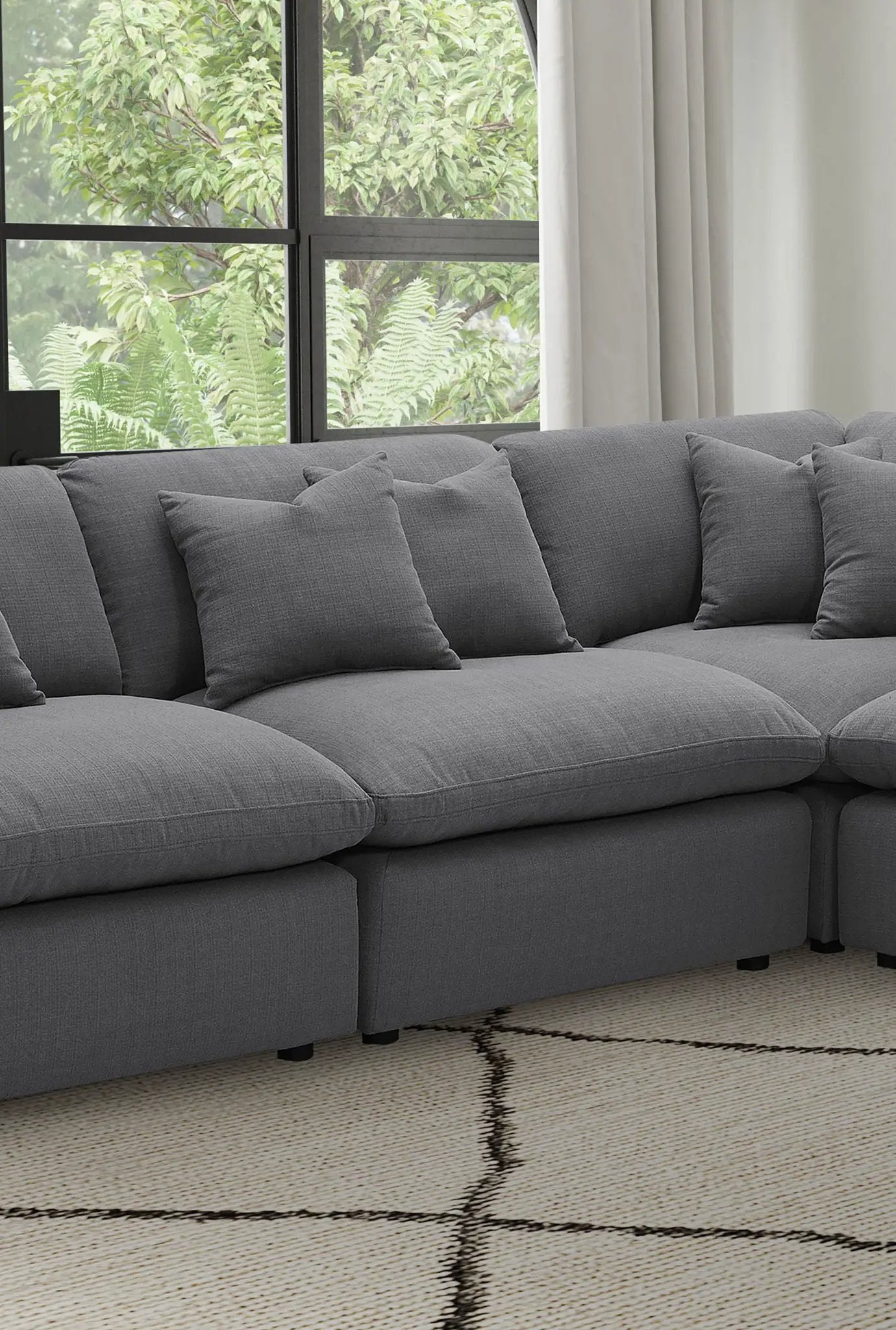 Hobson Upholstered Armless Chair Charcoal by Unique Piece Furniture