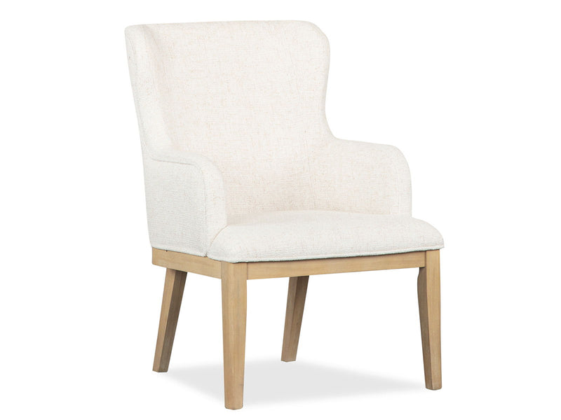 Somerset - Dining Arm Chair With Upholstered Seat & Back (Set of 2) - Butternut and Omari Natural, photo 3 of 7