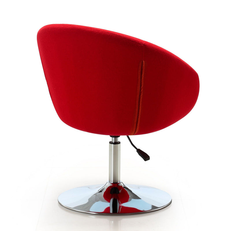 Upholstered Swivel Lounge Chair With Adjustable Height - Red by HouseOfZazla