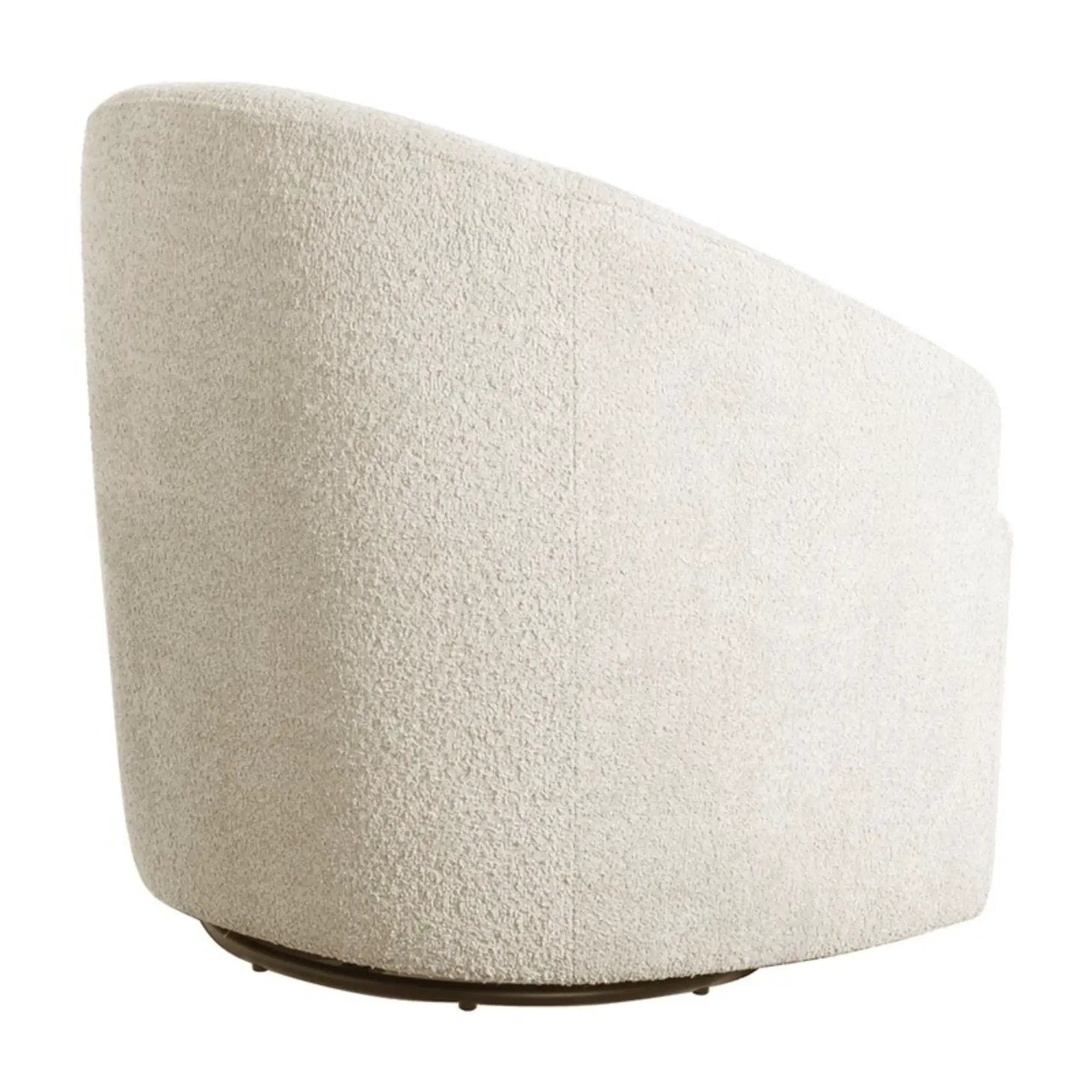 Upholstered 360 Degree Swivel Chair - Cream by HouseOfZazla