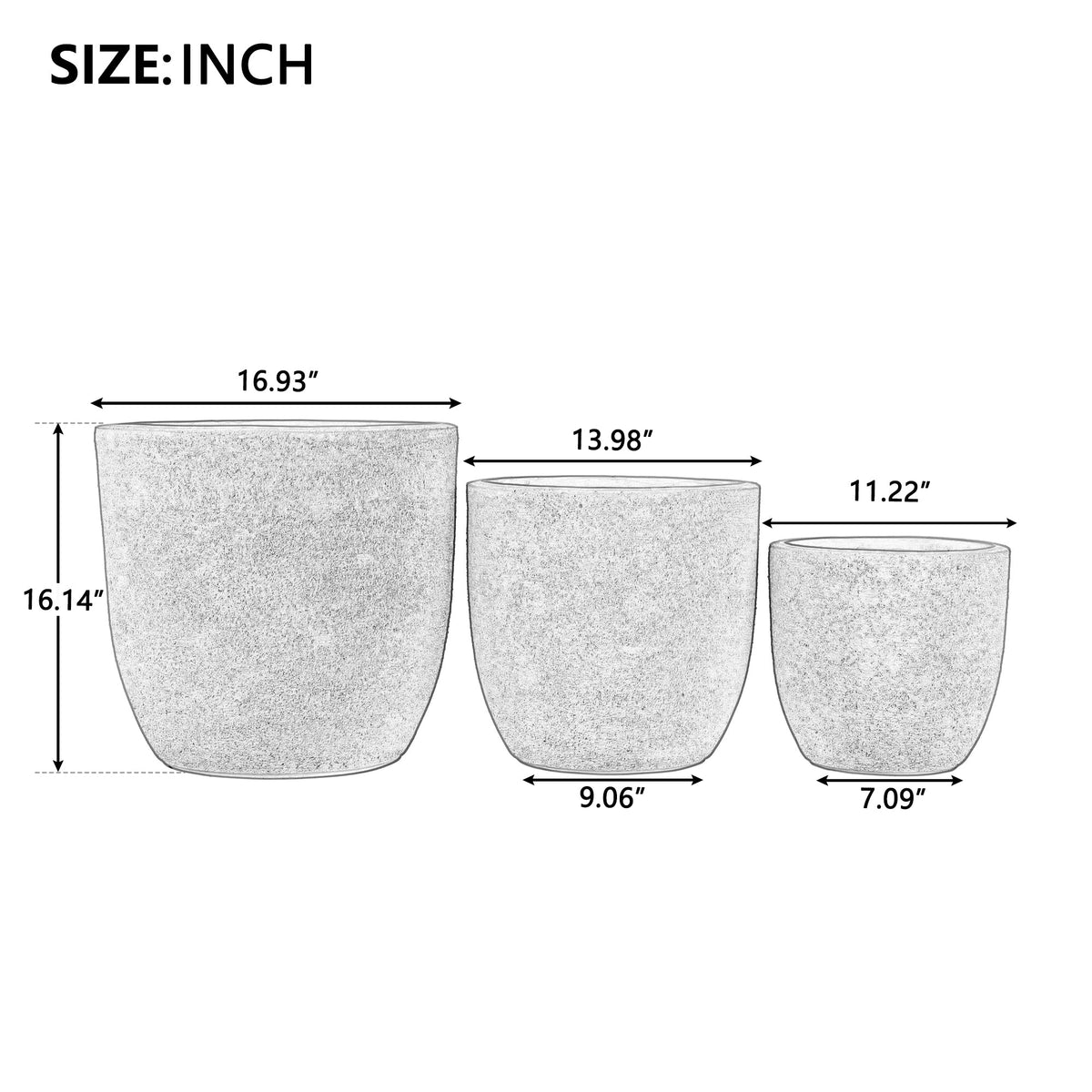 U_Style Lightweight MGO Flower Pot Set of 3, photo 10 of 10