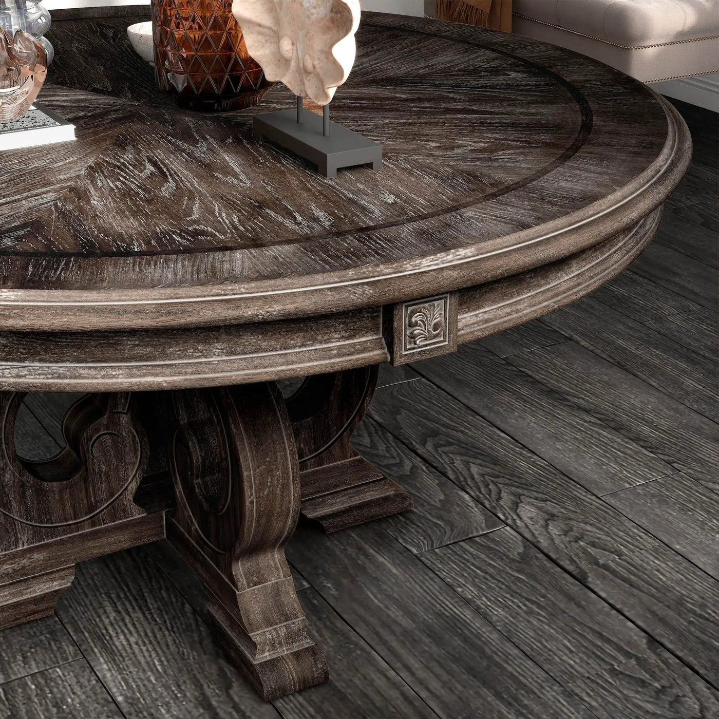 Elegant Dining Set Round Table And Side Chairs by Unique Piece Furniture