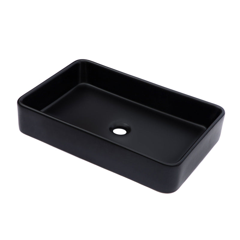 Modern European Design Ceramic Rectangular Vessel Bathroom Sink by HouseOfZazla