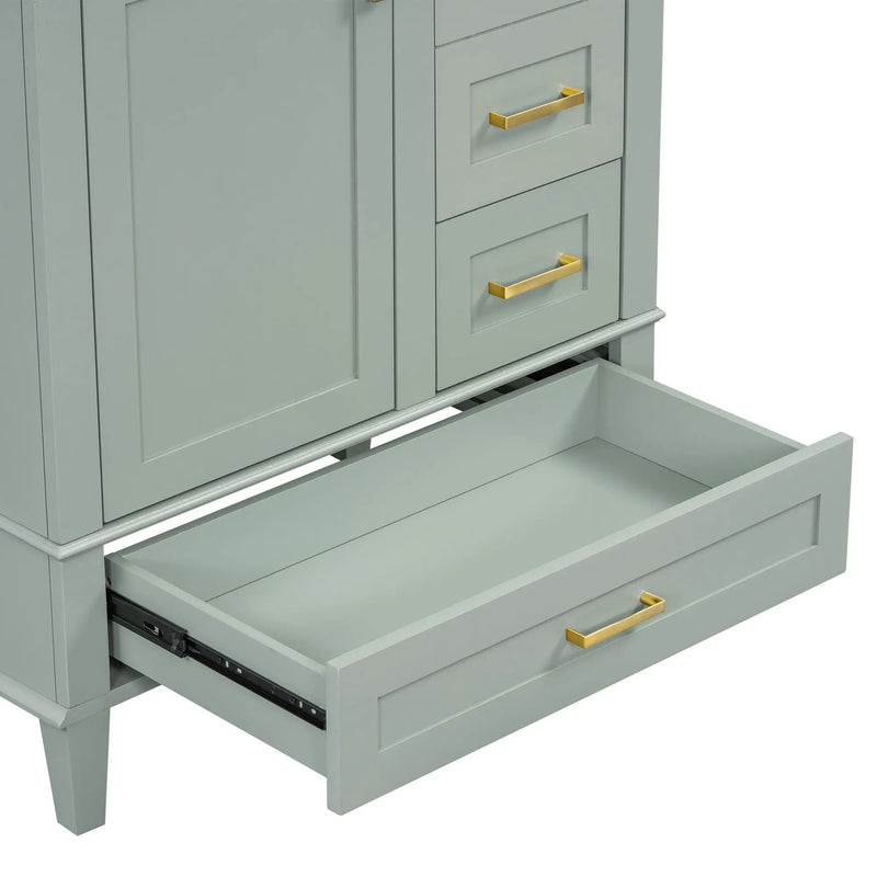 Bathroom Vanity, Modern Bathroom Cabinet With Sink Combo Set, Bathroom Storage Cabinet With A Soft Closing Door And 3 Drawers, Solid Wood Frame by HouseOfZazla