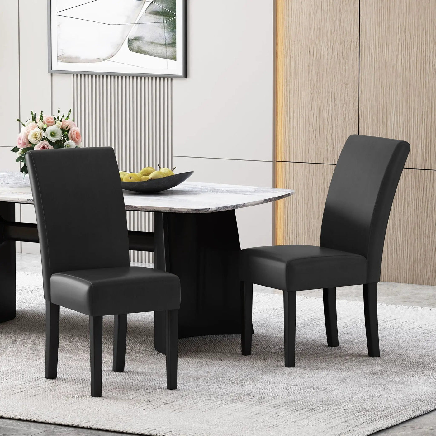 Contemporary Dining Chair With Rubberwood Legs (Set of 2) by HouseOfZazla
