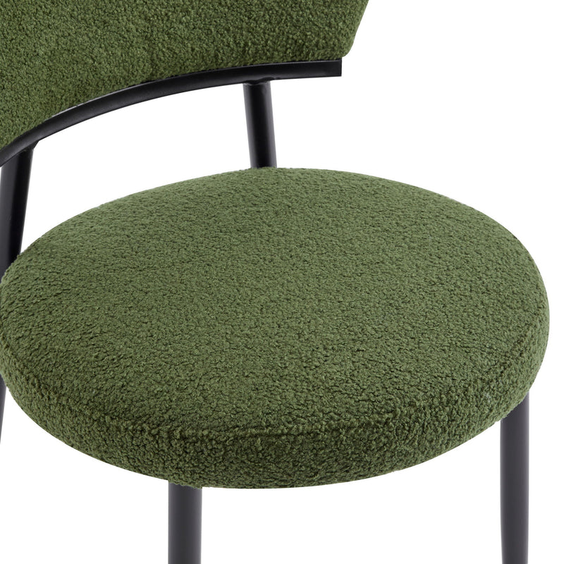 Upholstered Dining Chair (Set of 2) - Green Fabric by HouseOfZazla