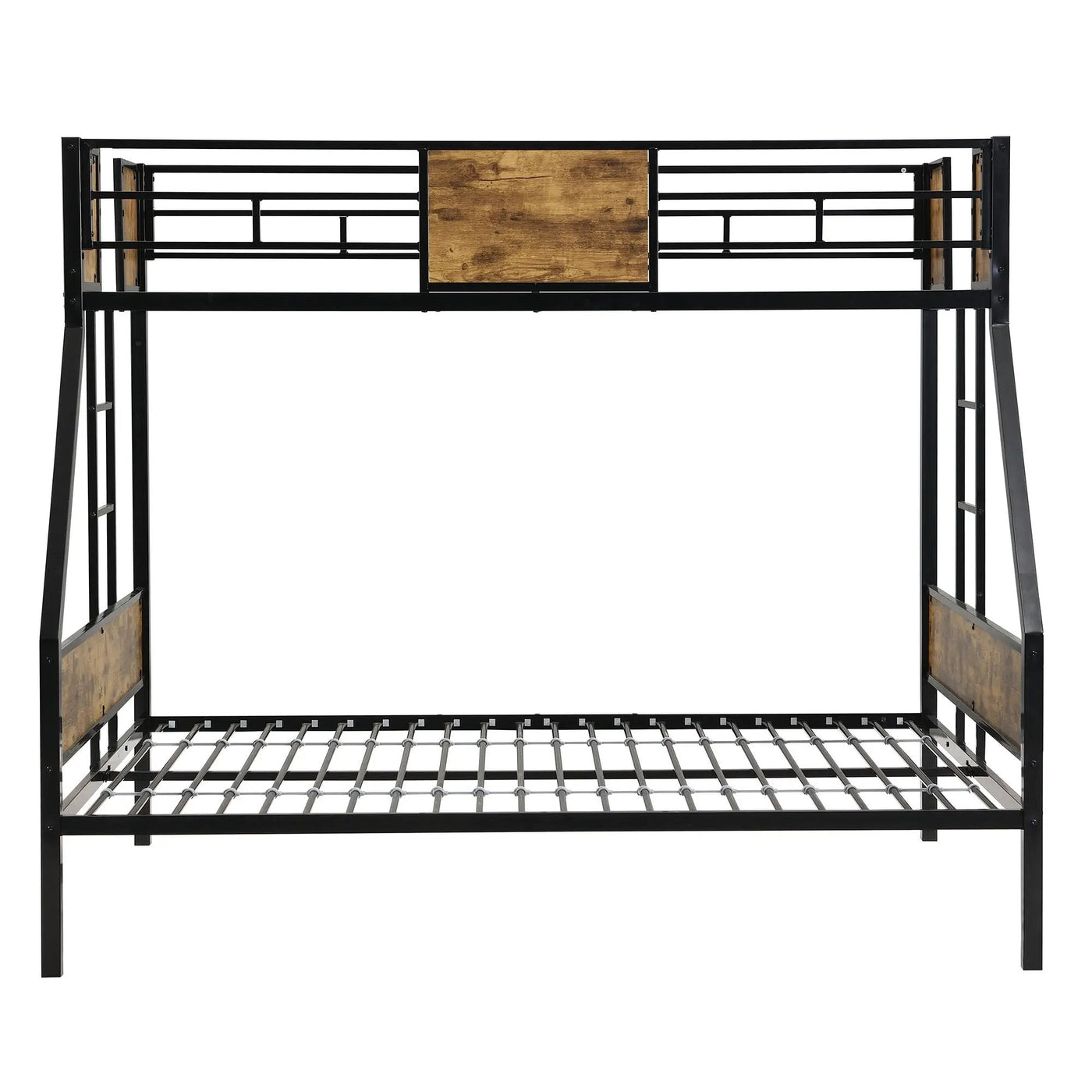 Modern Metal Bunk Bed With Side Ladders And Guardrail by HouseOfZazla