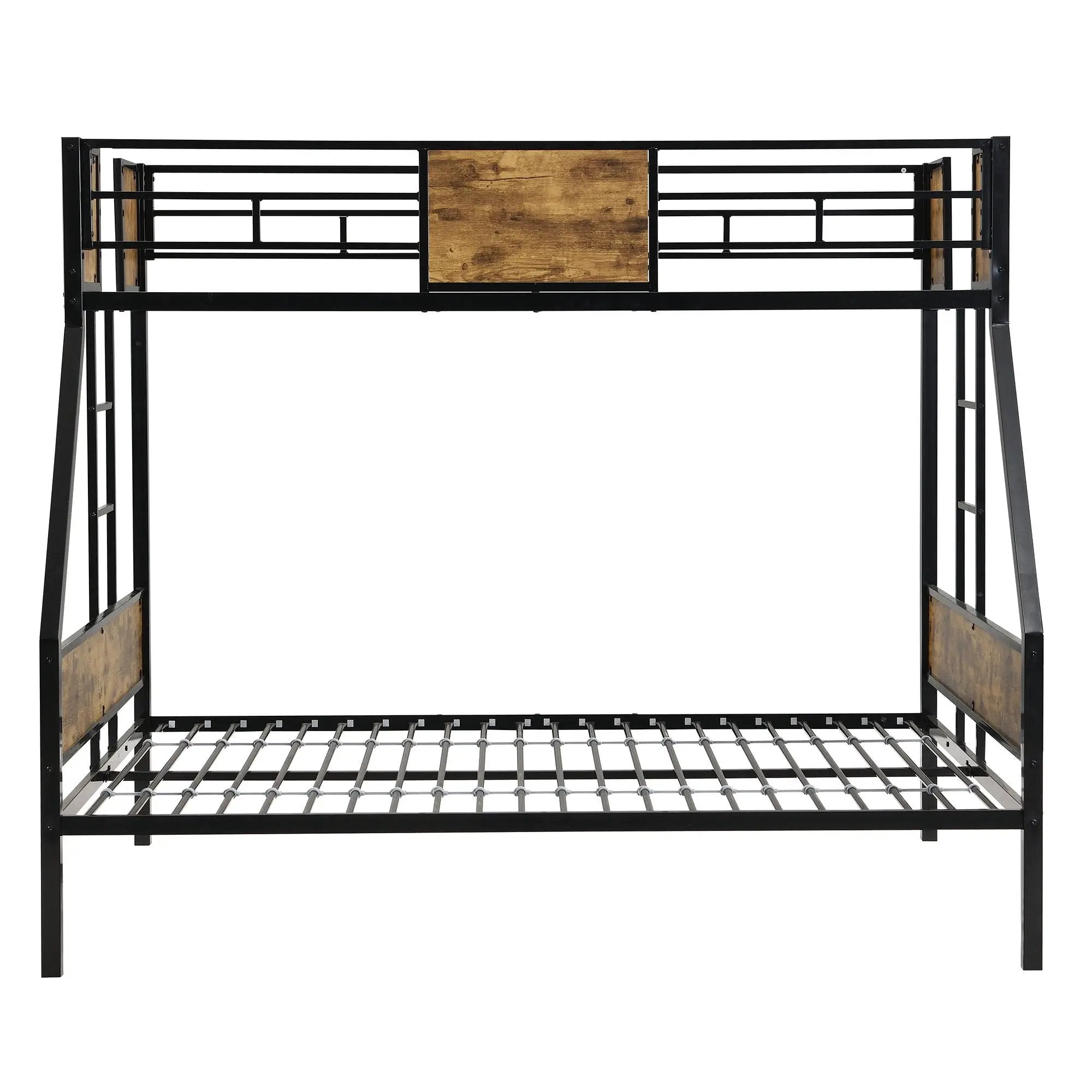 Modern Metal Bunk Bed With Side Ladders And Guardrail by Unique Piece Furniture