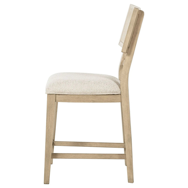 Kailani Rattan Cane Counter Side Chair Beige Oak (Set of 2) by Unique Piece Furniture