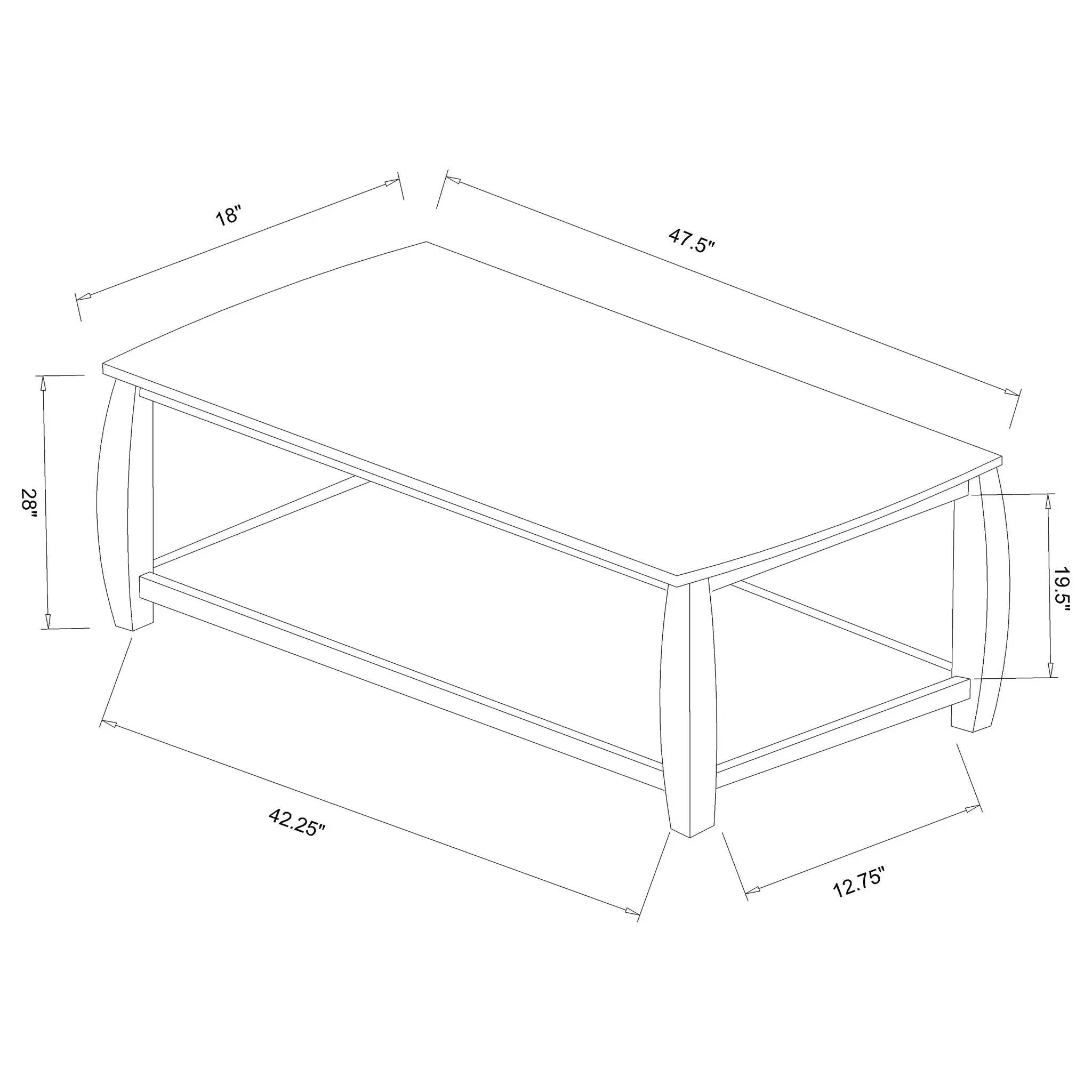 Rectangular Sofa Table With Double Shelf - Brown by HouseOfZazla