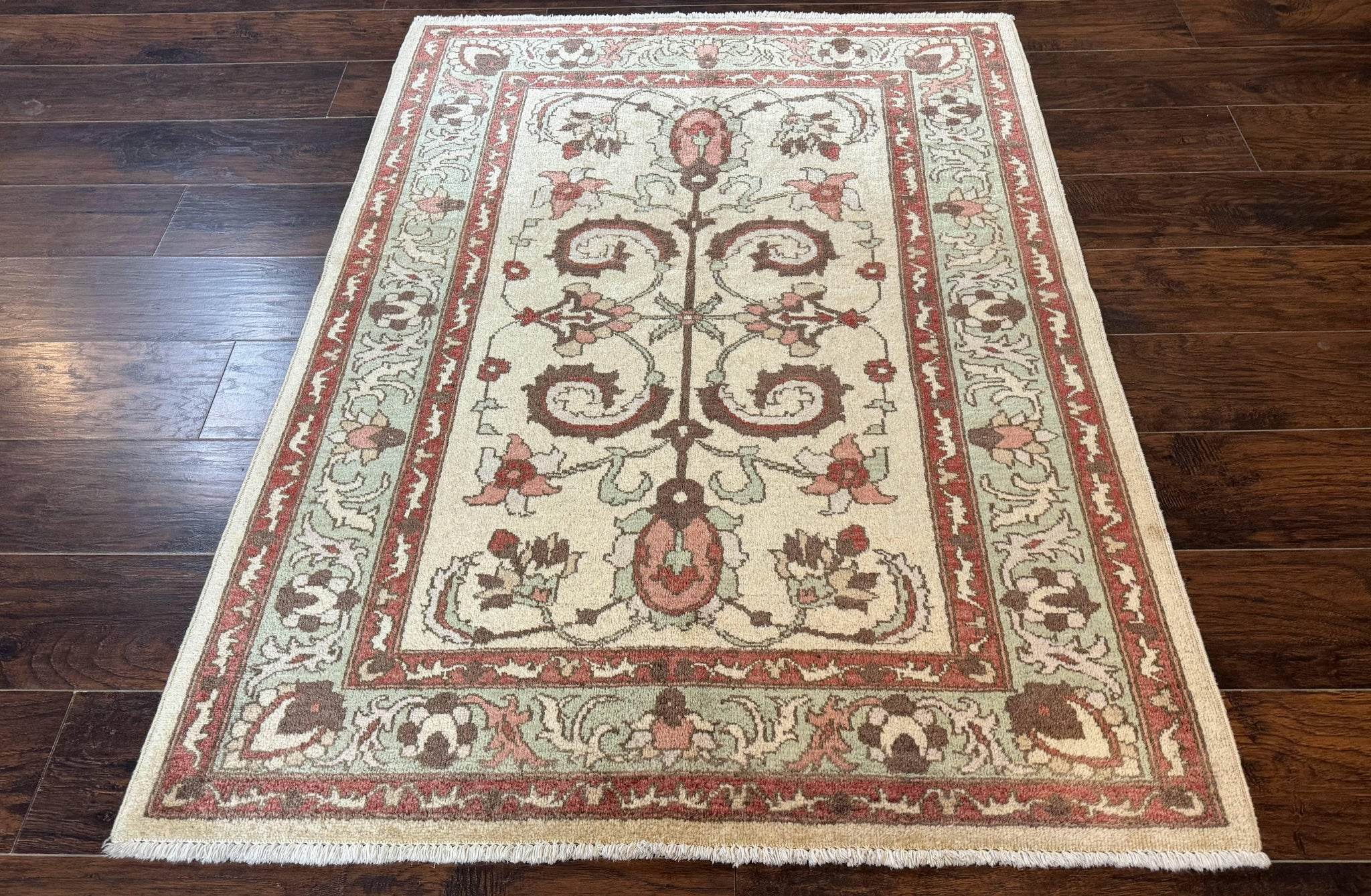 Indo Mahal Rug 4 x 5.6, Indian Handmade Wool Area Rug by Jewel Rugs