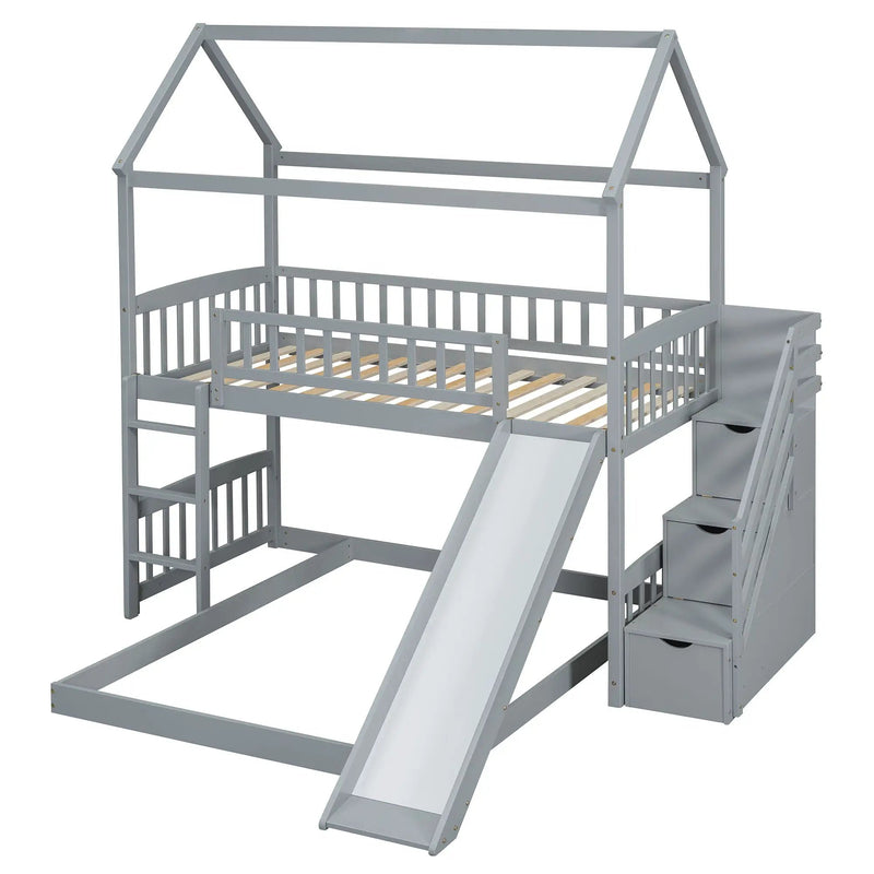 House Bunk Bed With Slide by HouseOfZazla