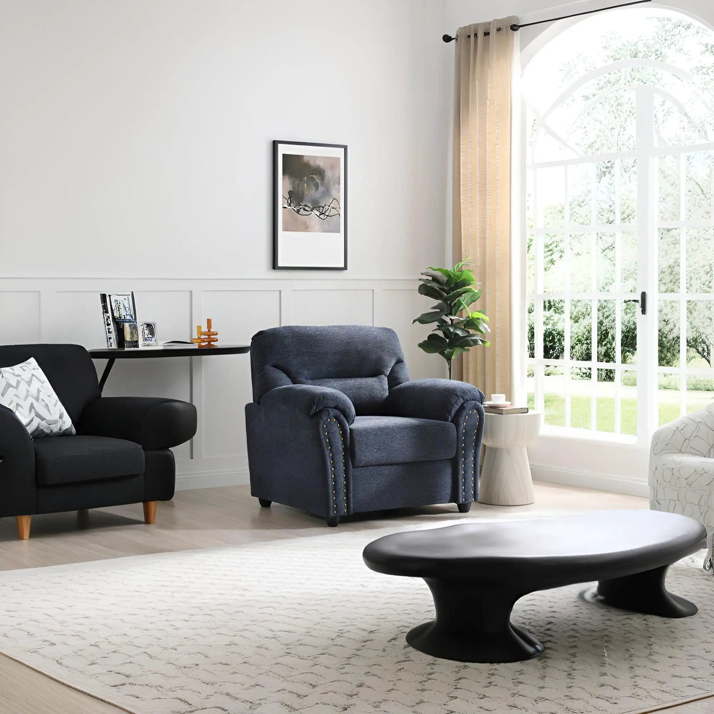 Hamilton - Chair With Hand Applied Nailhead Trim And Pillow Top Arm Cushions by HouseOfZazla
