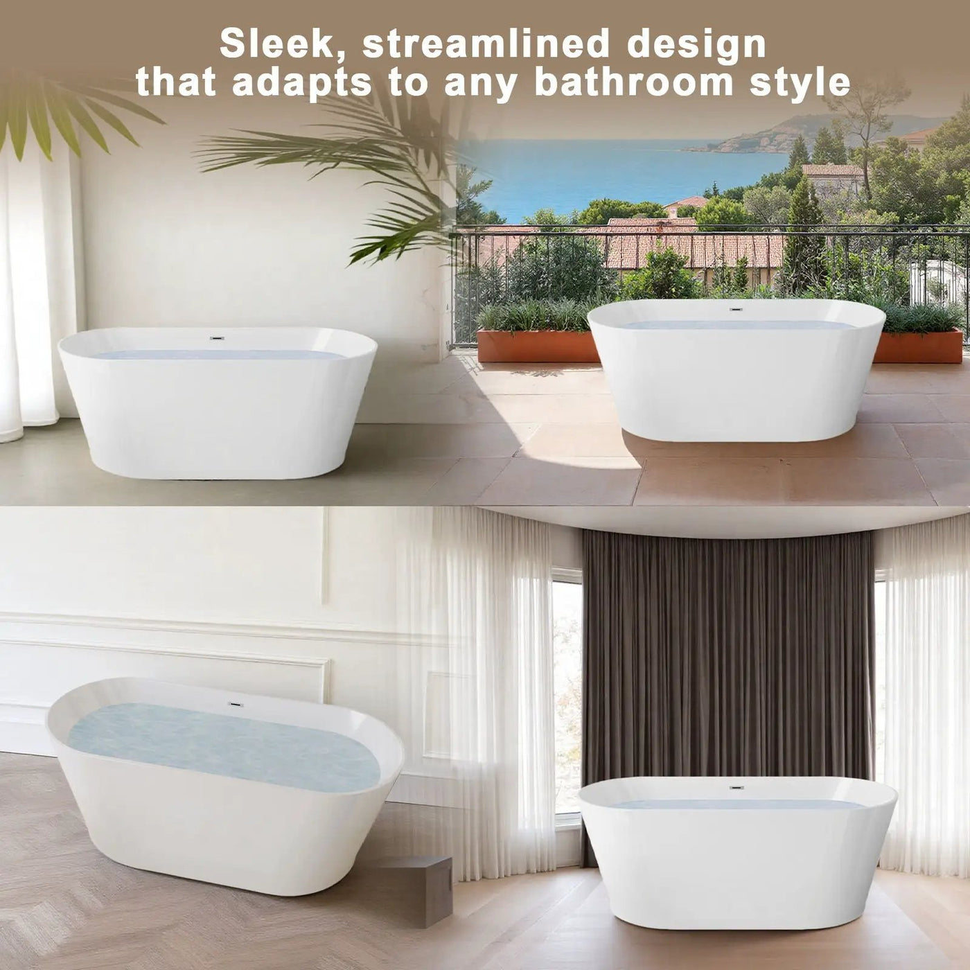 Glossy Freestanding Bathtub With Toe Tap Drain by HouseOfZazla