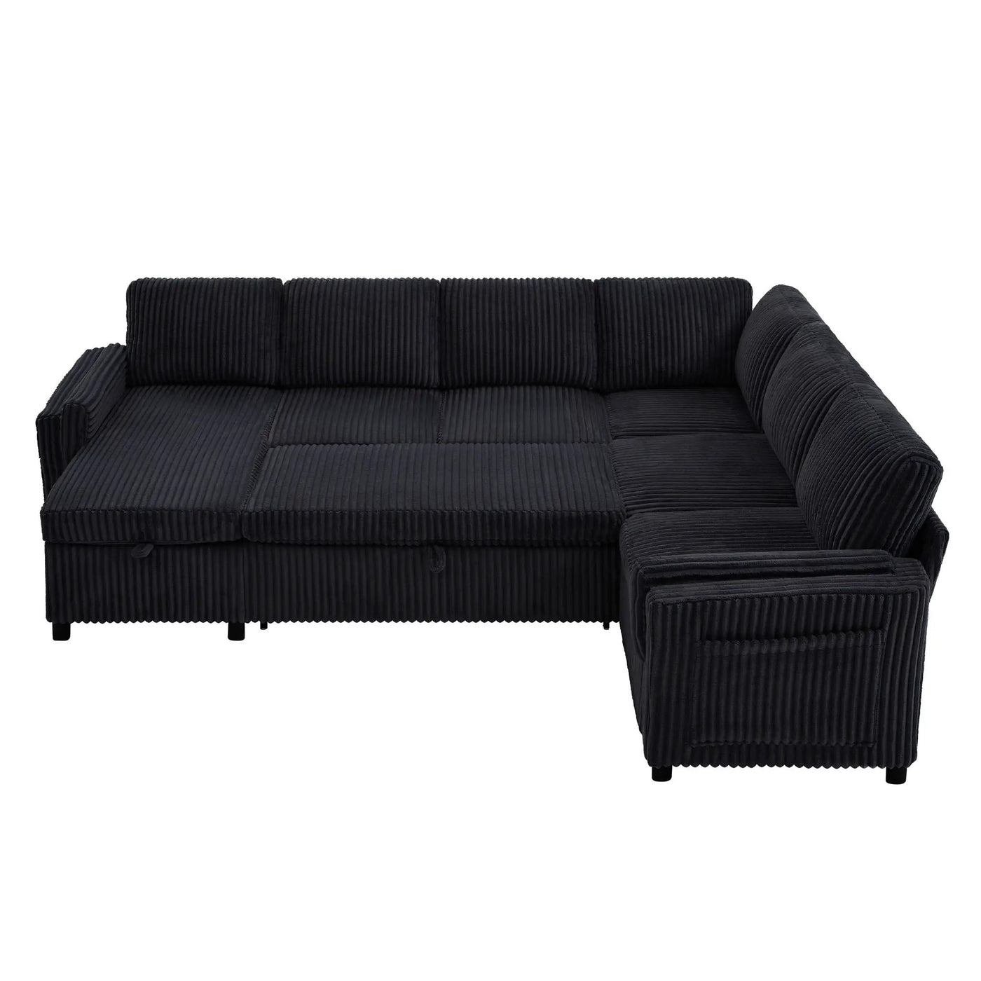Convertible U-Shaped Sectional Sofa Bed With USB Ports And Storage by HouseOfZazla