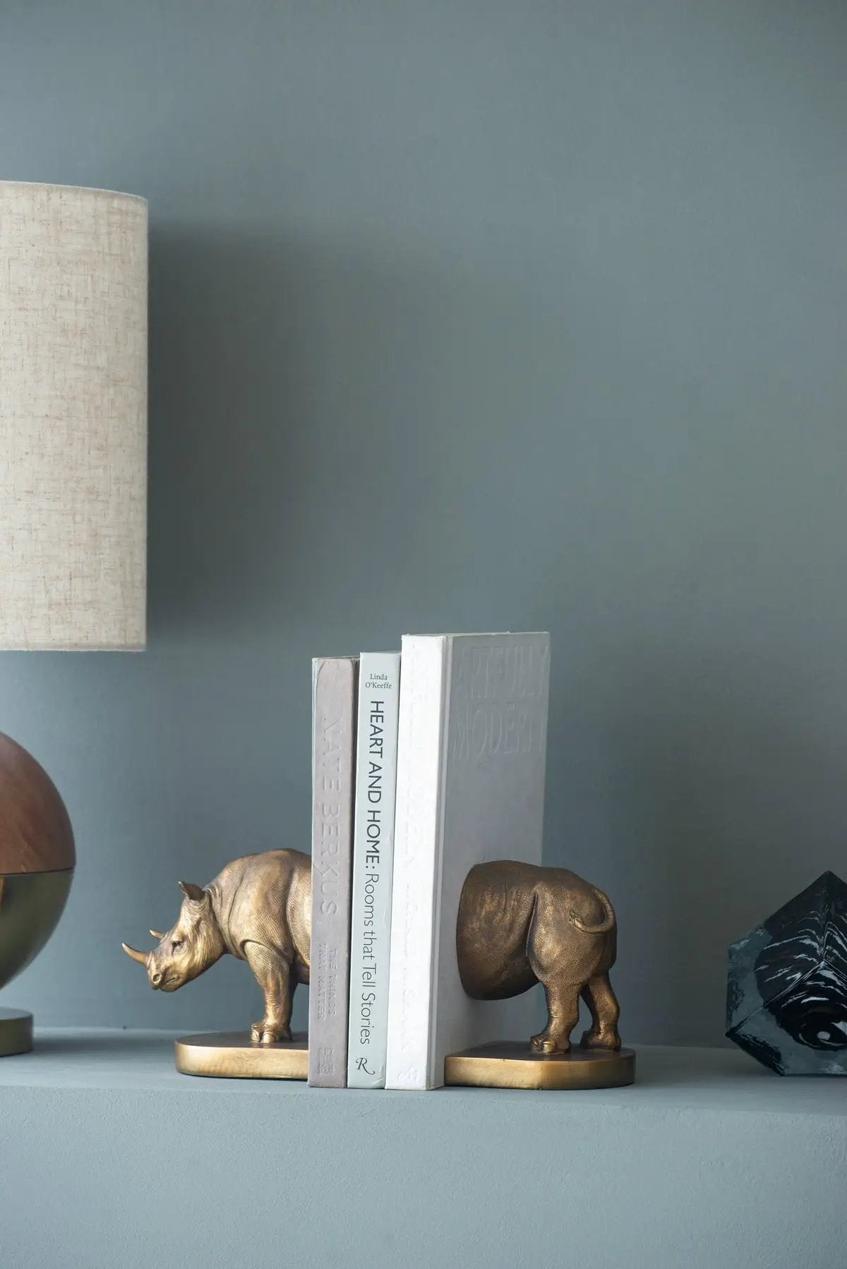 Set of 2 Rhino Bronze Bookends by HouseOfZazla