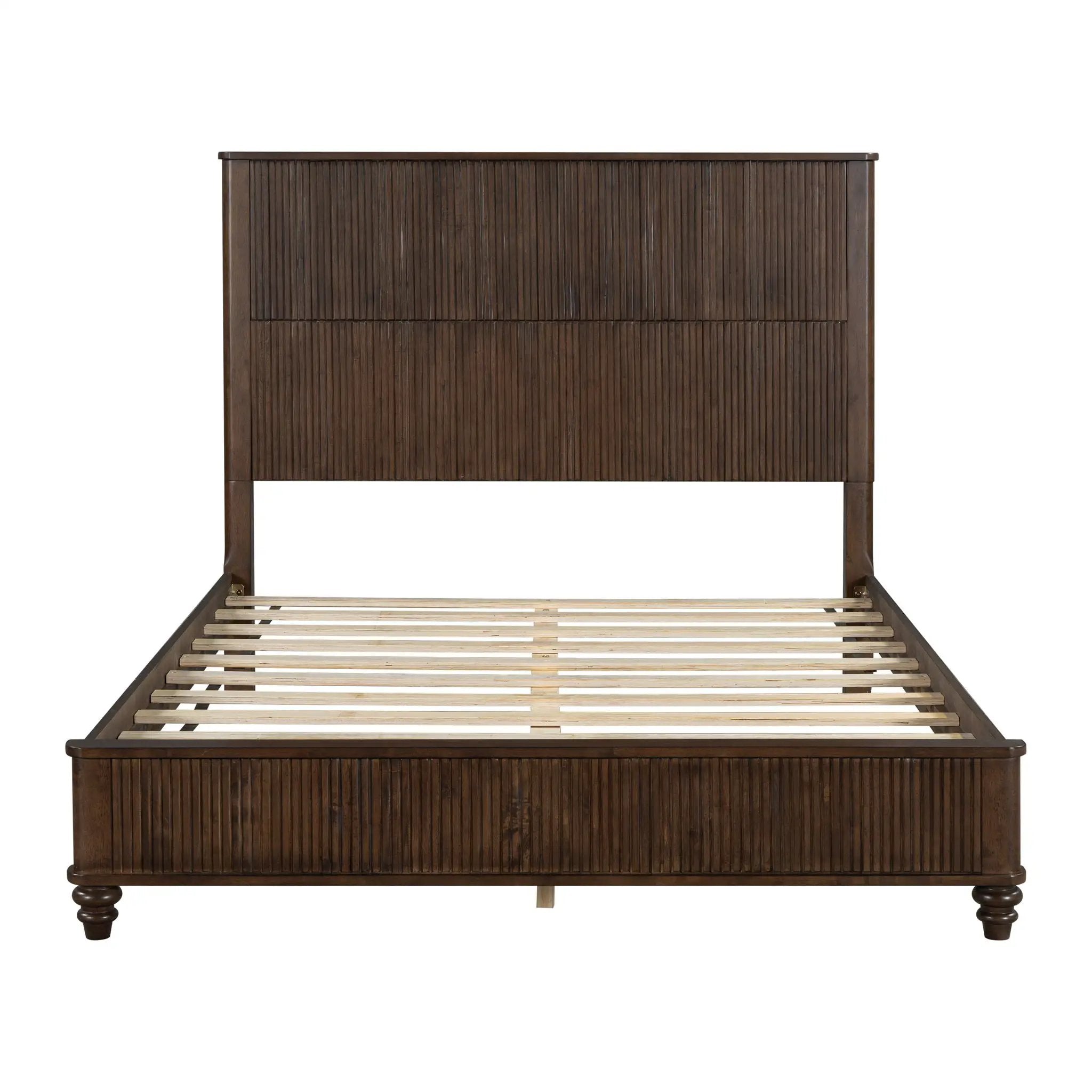 Platform Bed Frame With Tall Headboard by HouseOfZazla