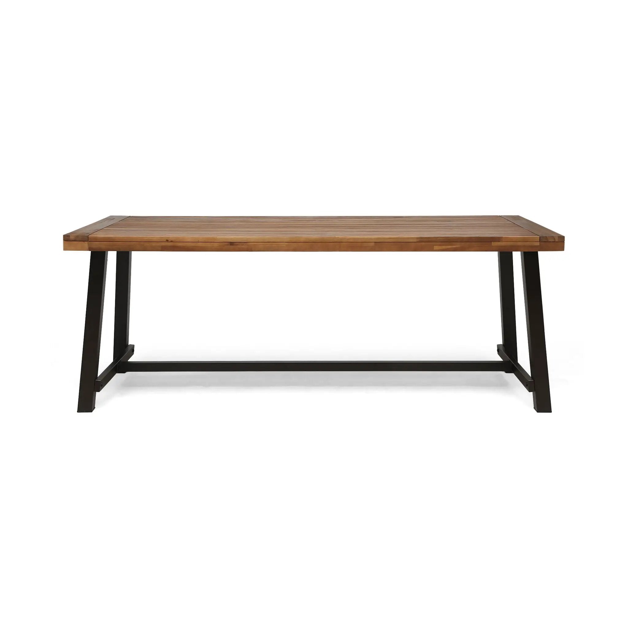 Equilibrium Outdoor Dining Table with Wooden Frame and Slat Top by HouseOfZazla